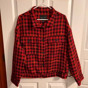 Sanctuary Women's L Ashley Bouclé Knit Buffalo Plaid Jacket